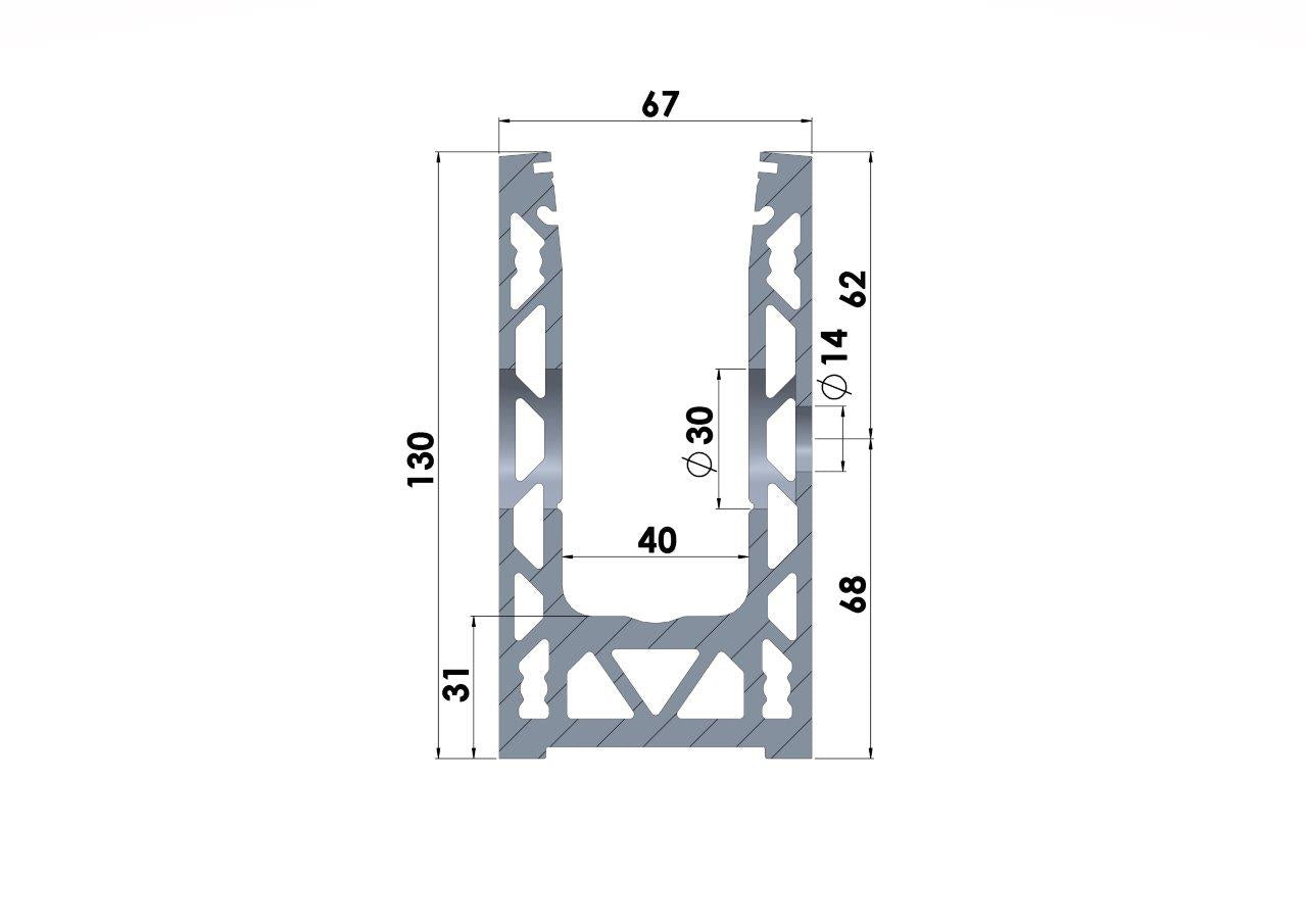 Fast Track Side Mount - Model 1020 (5000mm) - The Balustrade Store