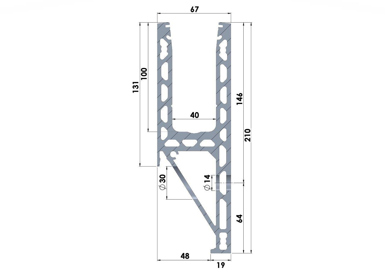 Fast Track Side mount Model 2020 - 5000mm - The Balustrade Store