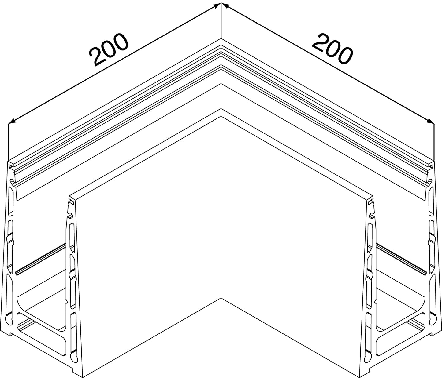 Fast Track Top mount inside/outside corner - Model 3010 Black - The Balustrade Store