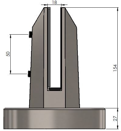Oval Base Mounted Mini Post Spigot - Satin Polished - The Balustrade Store
