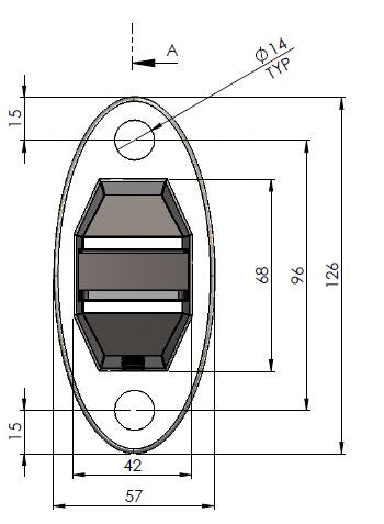 Oval Base Mounted Mini Post Spigot - Satin Polished - The Balustrade Store