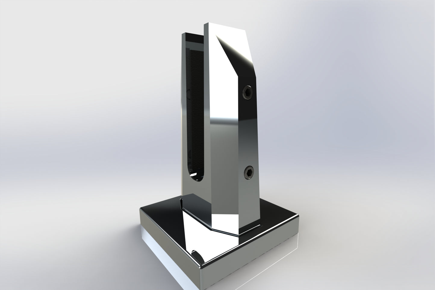Square Based Mini Post Spigot with Tilt-Lock Glass Adjustment System