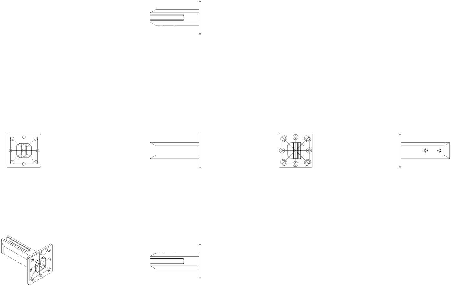 Square Base MAGESTIC Mini Post Spigot for 12mm Glass - The Balustrade Store