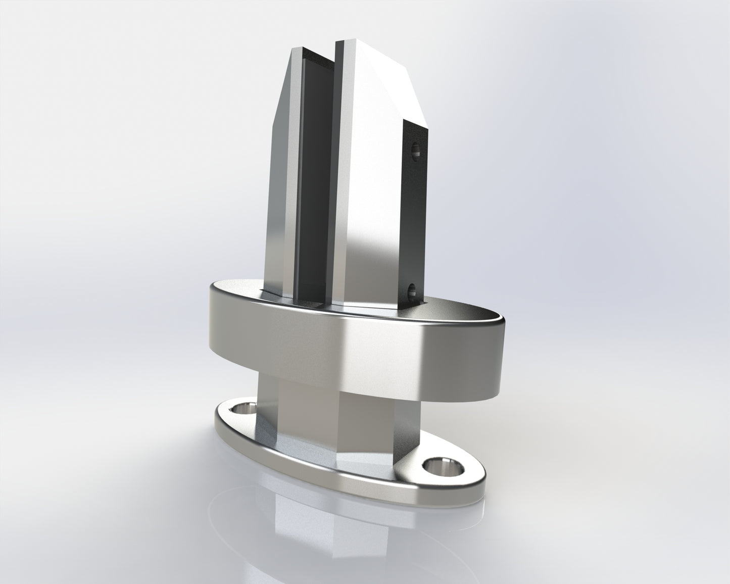 Oval Base Mounted Mini Post Spigot - Satin Polished - The Balustrade Store