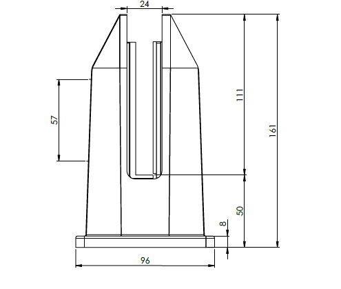 Square Based Mini Post Spigot with Tilt-Lock Glass Adjustment System