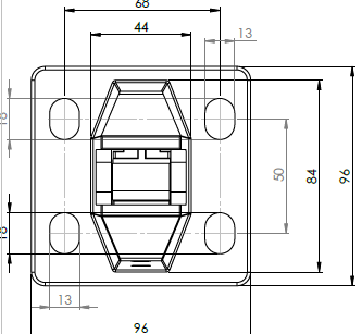 Square Based Mini Post Spigot with Tilt-Lock Glass Adjustment System
