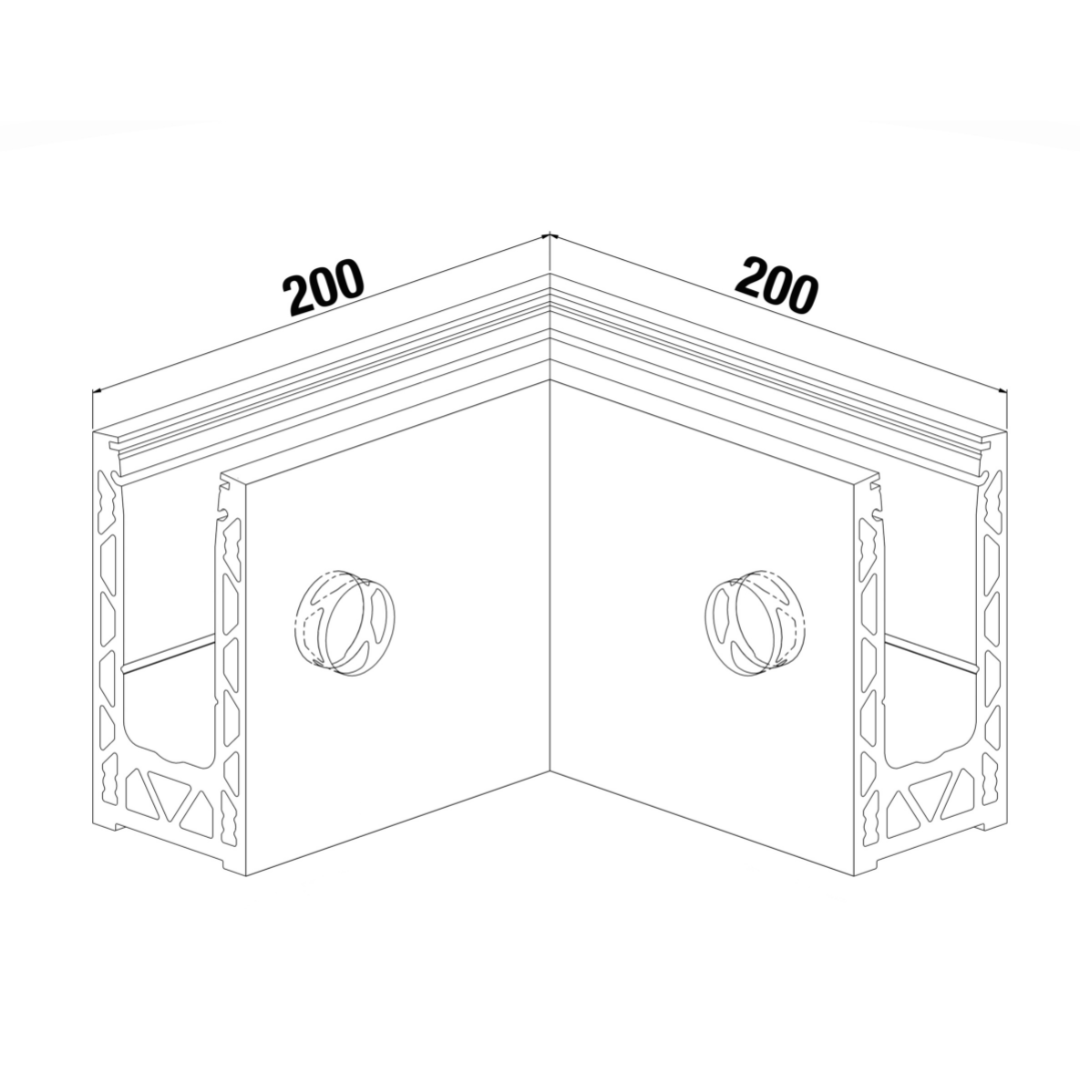 Fast Track Side Mount Inside Corner - Model 1020 - The Balustrade Store