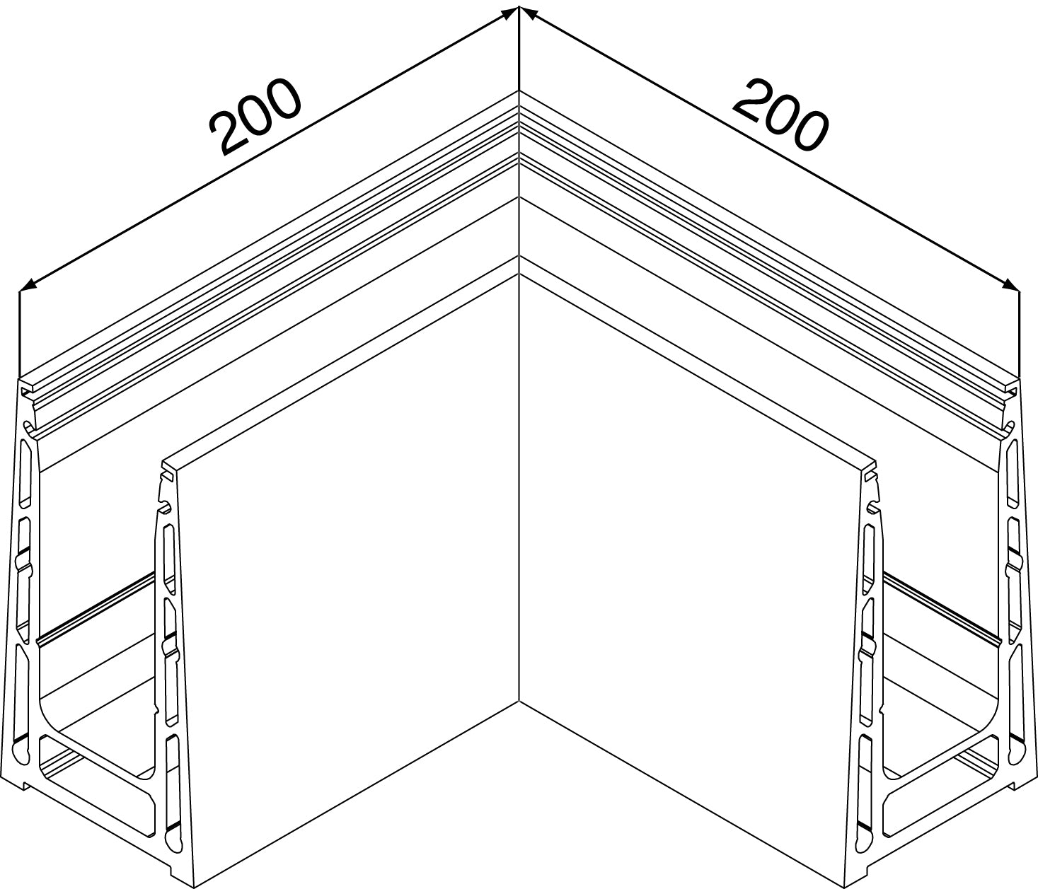 Fast Track Top mount inside/outside corner - Model 3010 Black - The Balustrade Store