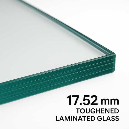 17.52mm Toughened Laminated Glass Panels - For use with Top Mount Mini Posts / Spigots - The Balustrade Store