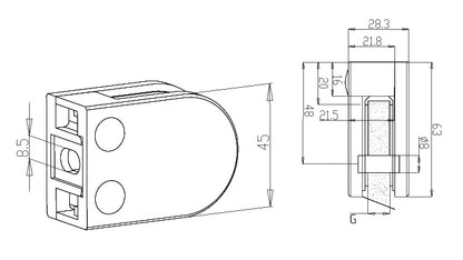 Glass Clamps - Model 32 - Flat Back | High Quality Stainless Steel - The Balustrade Store