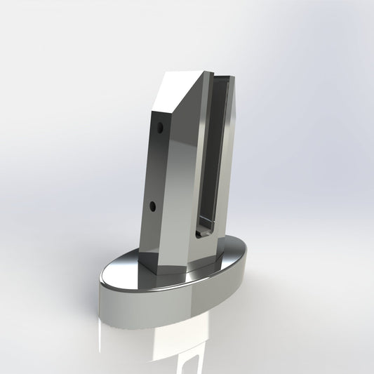 Oval Base Mounted Mini Post Spigot - Satin Polished - The Balustrade Store
