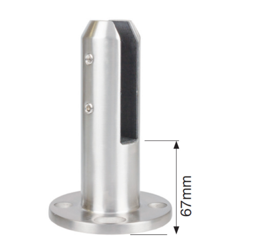 Glass Spigot Base Fix Round Model 12 - 15mm Glass Duplex 2205 Stainless Steel - The Balustrade Store