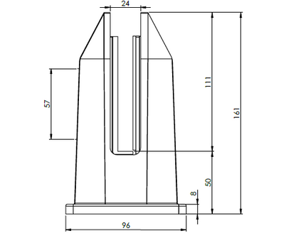 Square Based Mini Post Spigot with Tilt-Lock Glass Adjustment System